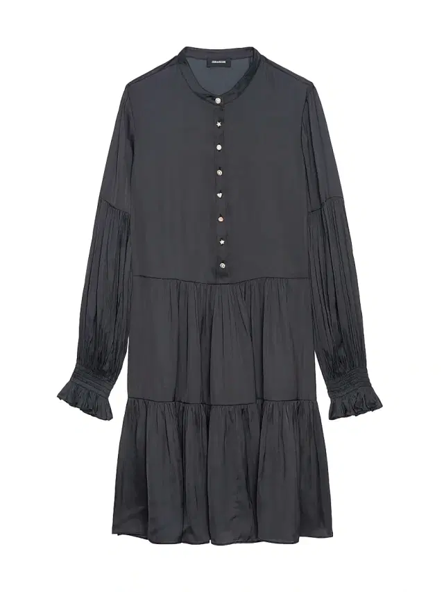 Zadig & Voltaire Women's Randy Satin Tiered Minidress - Black