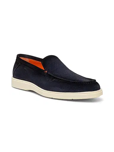 Santoni Men's Detroit Suede Loafers - Blue - Size 11 | Thumbnail 2