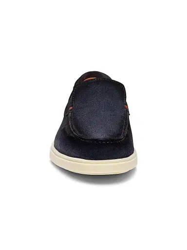 Santoni Men's Detroit Suede Loafers - Blue - Size 11 | Thumbnail 3