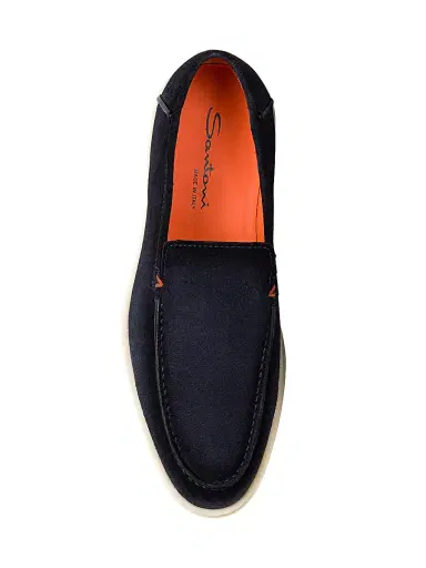 Santoni Men's Detroit Suede Loafers - Blue - Size 11 | Thumbnail 5