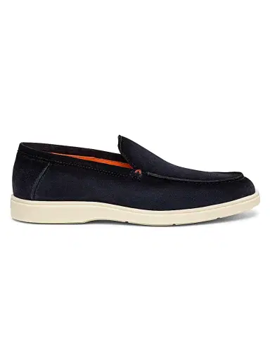 Santoni Men's Detroit Suede Loafers - Blue - Size 11 | Thumbnail 1