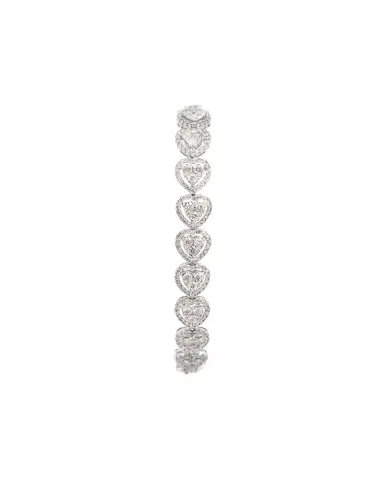 Wish Fine Jewelry 6.01ct Diamond 14K Gold Heart Tennis Bracelet | Thumbnail 2