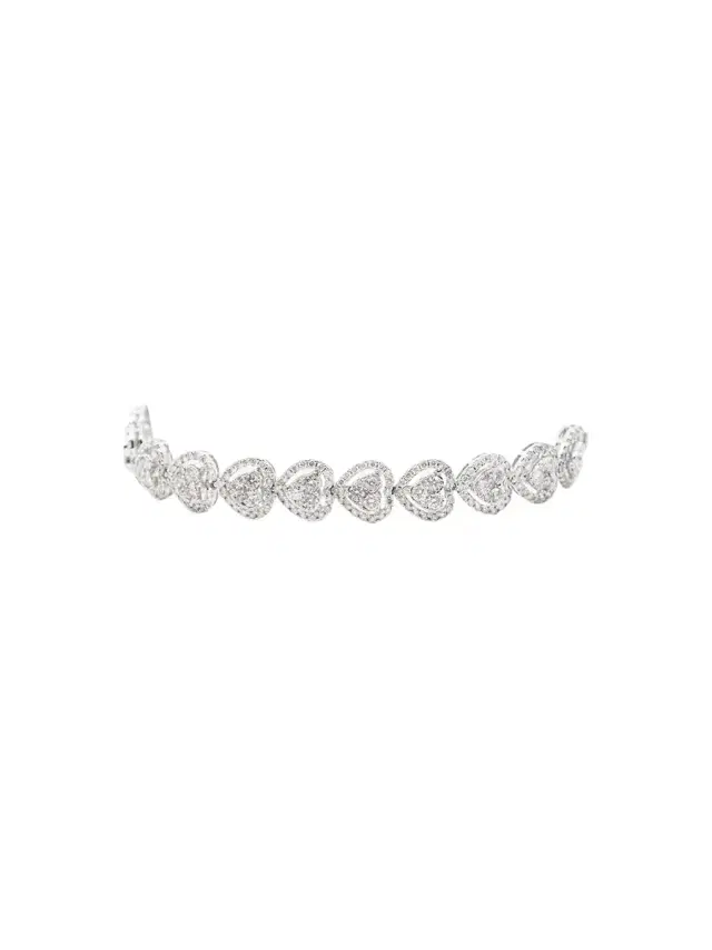 6.01ct Diamond 14K Gold Heart Tennis Bracelet