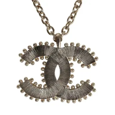Chanel Chanel Large Resin Beaded CC Pendant Necklace Gold Tone Hardware | Thumbnail 5