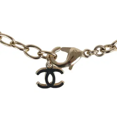 Chanel Chanel Large Resin Beaded CC Pendant Necklace Gold Tone Hardware | Thumbnail 6