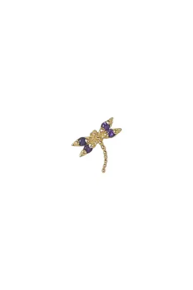 BVLA Amethyst Damselfly Ear Pin | Thumbnail 2