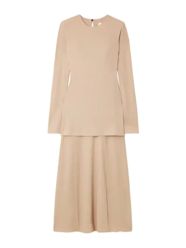 Layered Crepe Maxi Dress
