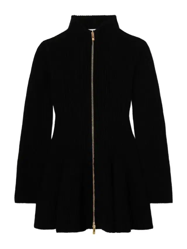 Alaïa Ribbed Wool And Cashmere-blend Peplum Cardigan