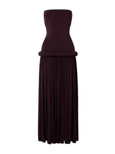 Alaïa Strapless Pleated Stretch-jersey Midi Dress | Thumbnail 1 Alaïa Strapless Pleated Stretch-jersey Midi Dress | Thumbnail 1