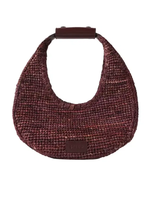 Moon Leather-trimmed Raffia Tote
