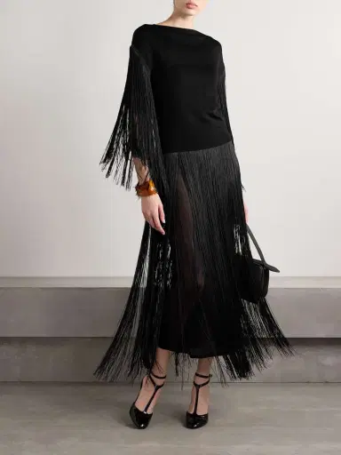 Altuzarra Coby Fringed Stretch-knit Maxi Skirt | Thumbnail 2