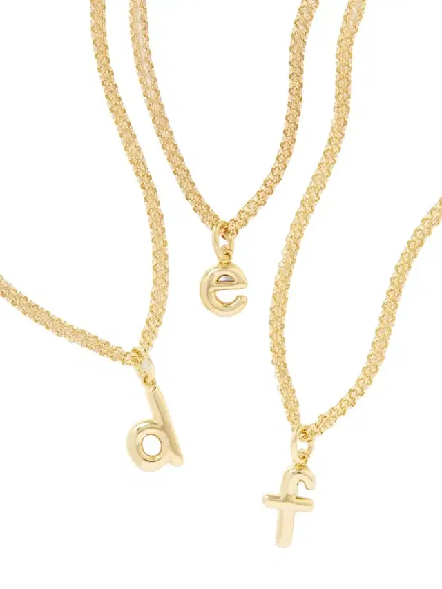 The Puffy Initial Gold-tone Necklace
