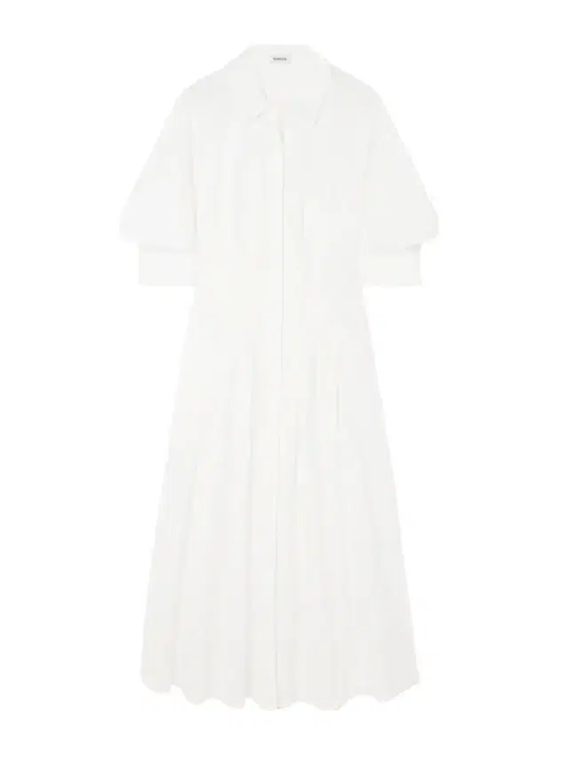 Jazz Pleated Cotton-blend Poplin Midi Shirt Dress