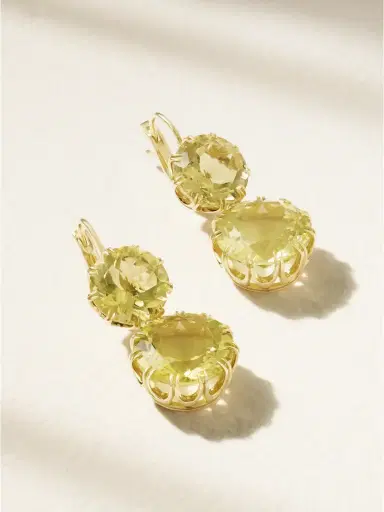 Ileana Makri Double Crown 18-karat Gold Topaz Earrings | Thumbnail 1 Ileana Makri Double Crown 18-karat Gold Topaz Earrings | Thumbnail 1