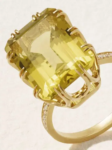 Ileana Makri Solitaire Crown 18-karat Gold, Topaz And Diamond Ring | Thumbnail 4
