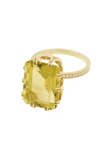 Ileana Makri Solitaire Crown 18-karat Gold, Topaz And Diamond Ring | Thumbnail 1
