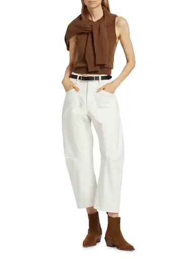 Nili Lotan Women's Shon Barrel Jeans - Cream - Size 32 | Thumbnail 2