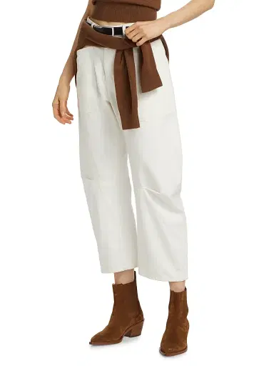 Nili Lotan Women's Shon Barrel Jeans - Cream - Size 32 | Thumbnail 3