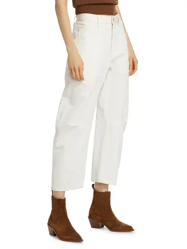 Nili Lotan Women's Shon Barrel Jeans - Cream - Size 32 | Thumbnail 4