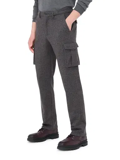 Bugatchi Men's Cargo Slim-Fit Pants - Zinc - Size 42 | Thumbnail 3