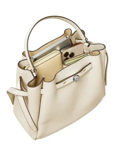 Tory Burch Women's Romy Pebbled Leather Bucket Bag | Thumbnail 5 Tory Burch Women's Romy Pebbled Leather Bucket Bag | Thumbnail 5