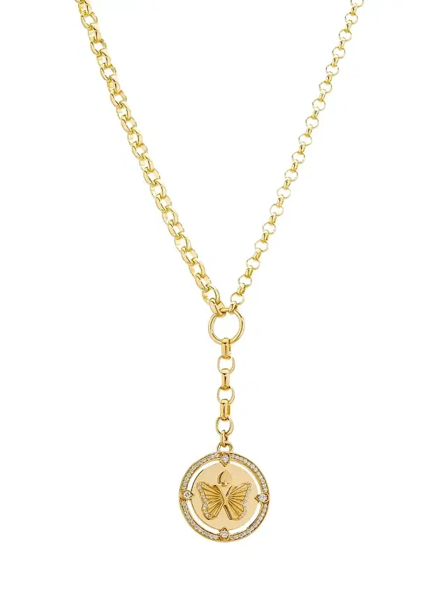 Women's Reverie 18K Yellow Gold & 0.49 TCW Diamond Butterfly Medallion Necklace - Yellow Gold