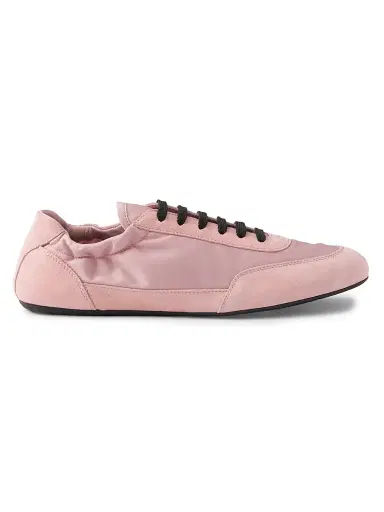 Prada Women's Collapse Re-Nylon and Suede Sneakers - Pink | Thumbnail 1 Prada Women's Collapse Re-Nylon and Suede Sneakers - Pink | Thumbnail 1