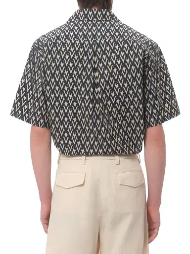 Valentino Garavani Men's Cotton Popeline Bowling Shirt with Toute La V Print | Thumbnail 4
