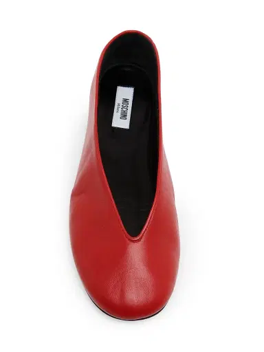 MOSCHINO Women's Duck Leather Flats - Red - Size 9 | Thumbnail 4 MOSCHINO Women's Duck Leather Flats - Red - Size 9 | Thumbnail 4