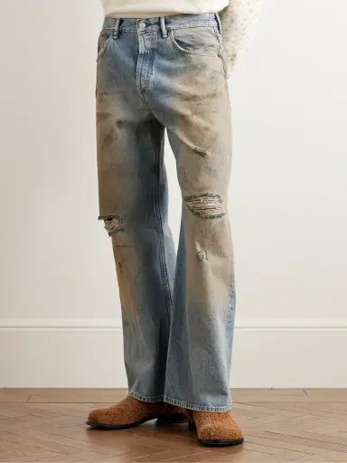 Acne Studios Straight-Leg Distressed Jeans - Men | Thumbnail 3