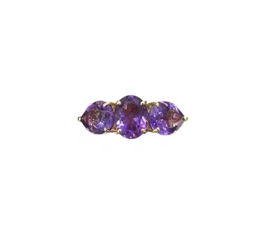 Wish Fine Jewelry 4.63ct Amethyst 18K Gold Three Stones Earcuff | Thumbnail 3 Wish Fine Jewelry 4.63ct Amethyst 18K Gold Three Stones Earcuff | Thumbnail 3