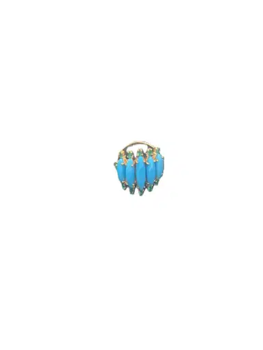 Wish Fine Jewelry 6.71ct Turquoise Emerald 18K Gold Cocktail Ring | Thumbnail 1 Wish Fine Jewelry 6.71ct Turquoise Emerald 18K Gold Cocktail Ring | Thumbnail 1