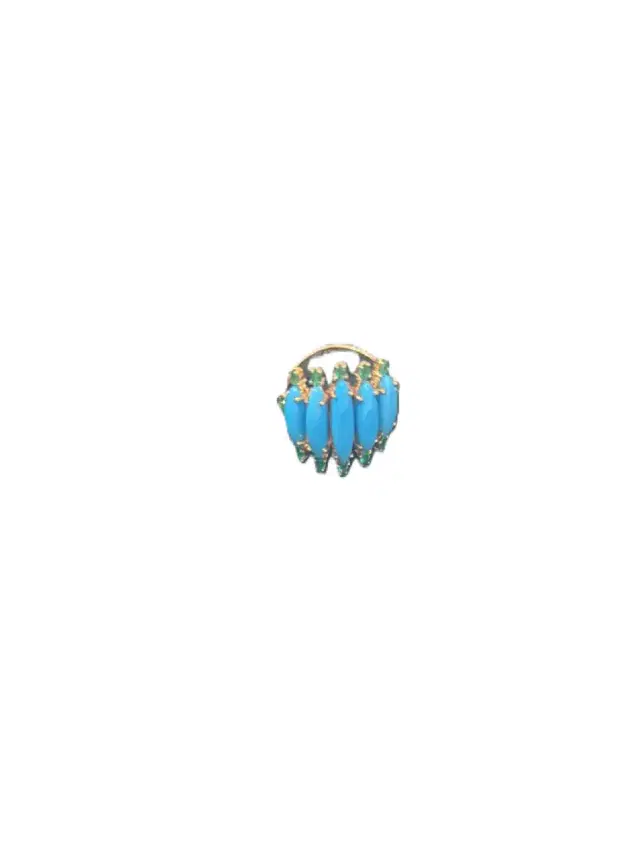 Wish Fine Jewelry 6.71ct Turquoise Emerald 18K Gold Cocktail Ring