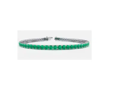 Wish Fine Jewelry 8.50ct Emerald 18K Gold Tennis Bracelet | Thumbnail 1 Wish Fine Jewelry 8.50ct Emerald 18K Gold Tennis Bracelet | Thumbnail 1