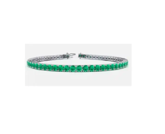 Wish Fine Jewelry 8.50ct Emerald 18K Gold Tennis Bracelet