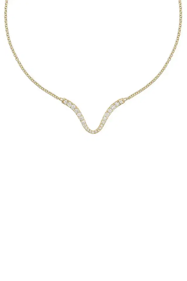 Melissa Kaye Clara Curved Pendant Necklace