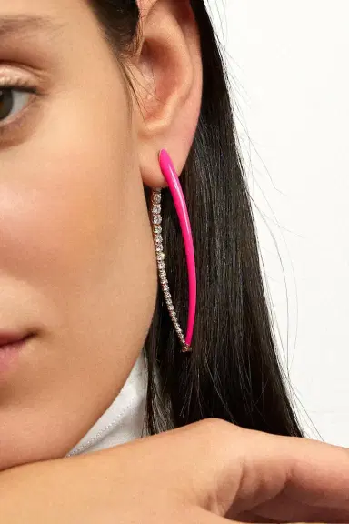 Melissa Kaye Neon Pink Lola Earcuff | Thumbnail 2