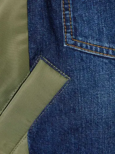 Sacai Paneled Distressed Denim And Shell Jacket | Thumbnail 5