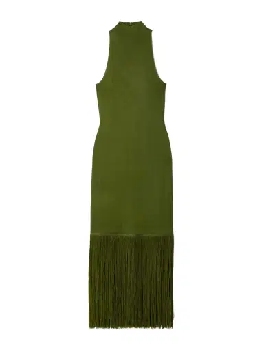 Altuzarra Cash Fringed Stretch-knit Turtleneck Midi Dress | Thumbnail 1 Altuzarra Cash Fringed Stretch-knit Turtleneck Midi Dress | Thumbnail 1
