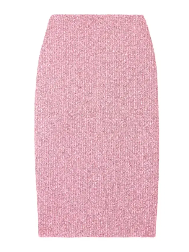 Sequin-embellished Lamé-tweed Skirt