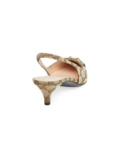 Gucci Women's Erin 45MM GG Canvas Slingback Pumps - Beige Ebony - Size 10.5 | Thumbnail 3 Gucci Women's Erin 45MM GG Canvas Slingback Pumps - Beige Ebony - Size 10.5 | Thumbnail 3