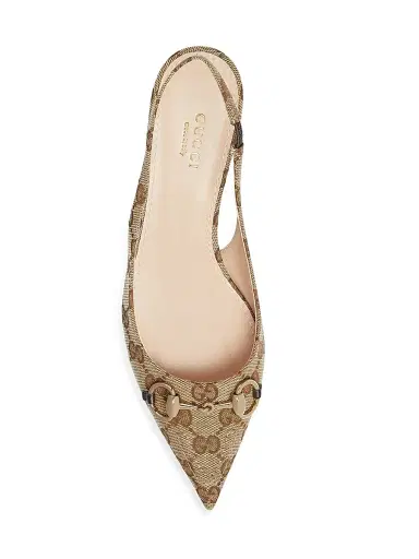 Gucci Women's Erin 45MM GG Canvas Slingback Pumps - Beige Ebony - Size 10.5 | Thumbnail 4 Gucci Women's Erin 45MM GG Canvas Slingback Pumps - Beige Ebony - Size 10.5 | Thumbnail 4