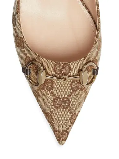 Gucci Women's Erin 45MM GG Canvas Slingback Pumps - Beige Ebony - Size 10.5 | Thumbnail 5 Gucci Women's Erin 45MM GG Canvas Slingback Pumps - Beige Ebony - Size 10.5 | Thumbnail 5