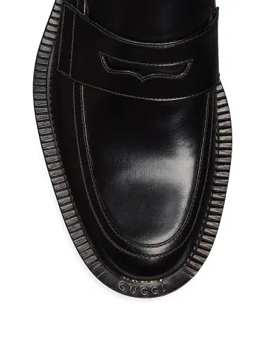 Gucci Men's Henry Leather Loafers - Black - Size 8 | Thumbnail 4