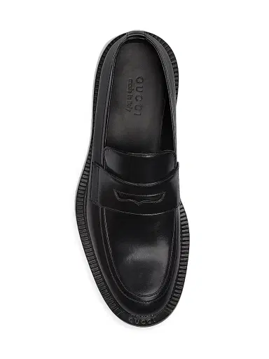 Gucci Men's Henry Leather Loafers - Black - Size 8 | Thumbnail 5