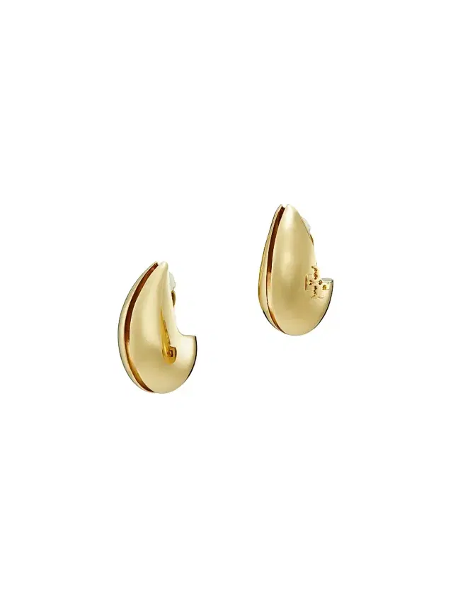 Women's Wave Goldtone Or Silvertone Clip-On Earrings - Light Brass