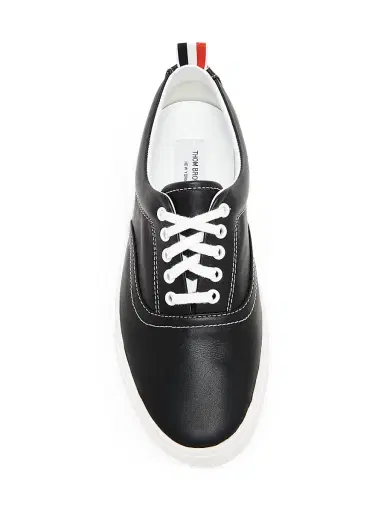 Thom Browne Men's Heritage Leather Sneakers - Black | Thumbnail 4 Thom Browne Men's Heritage Leather Sneakers - Black | Thumbnail 4