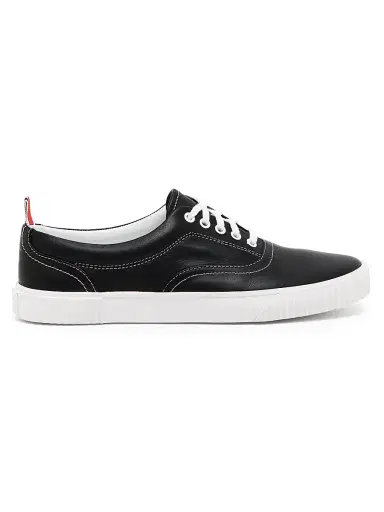 Thom Browne Men's Heritage Leather Sneakers - Black | Thumbnail 1 Thom Browne Men's Heritage Leather Sneakers - Black | Thumbnail 1