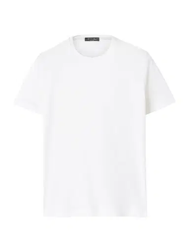 Loro Piana Men's Silk-Blend Tee - Optical White | Thumbnail 1 Loro Piana Men's Silk-Blend Tee - Optical White | Thumbnail 1