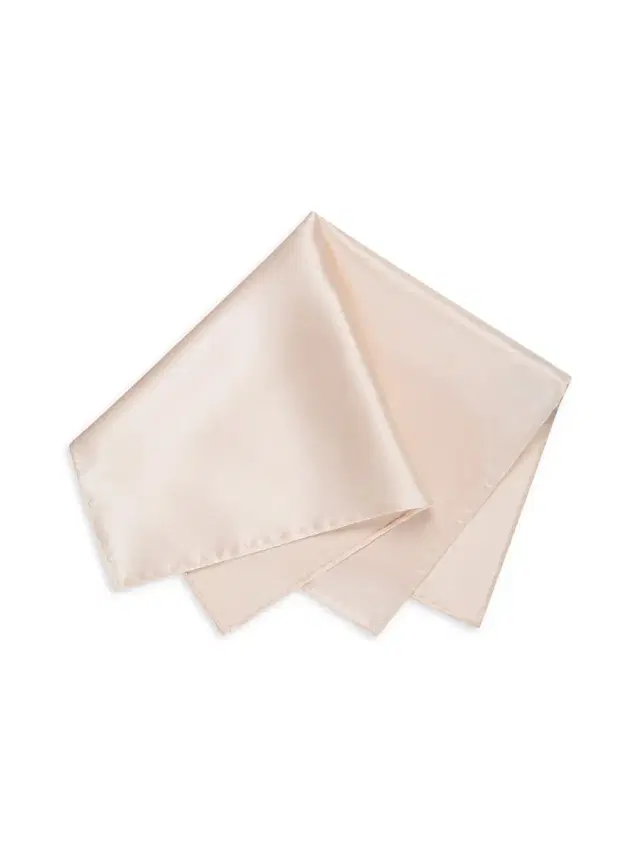 Stefano Ricci Men's Lux Silk Pocket Square - Cream